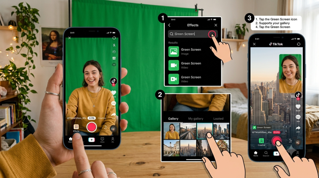 Adım Adım TikTok Yeşil Ekran Efekti
