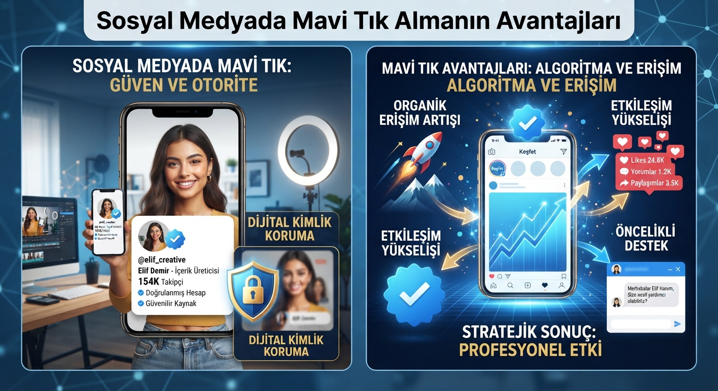 Sosyal medyada mavi tık alma avantajları sayesinde kazanılan güven ve prestij