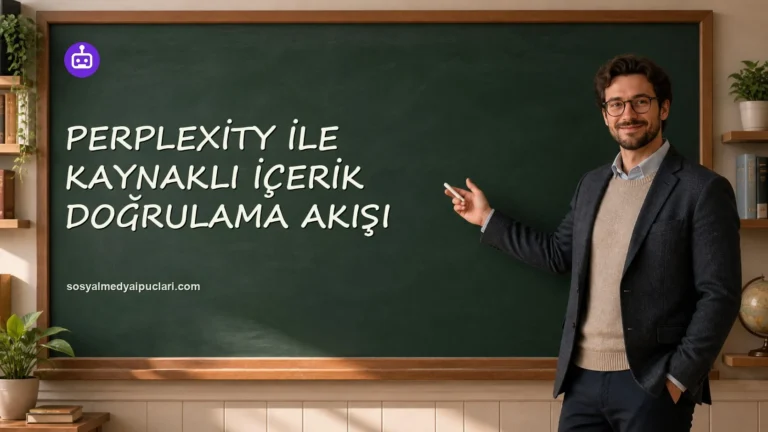Perplexity ile Kaynaklı İçerik Doğrulama Akışı one cikan gorseli
