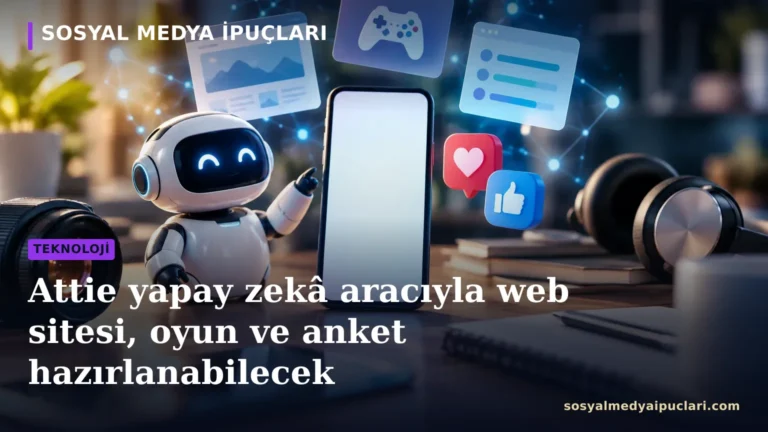 Attie yapay zekâ aracıyla oyun ve web sitesi oluşturma özelliği
