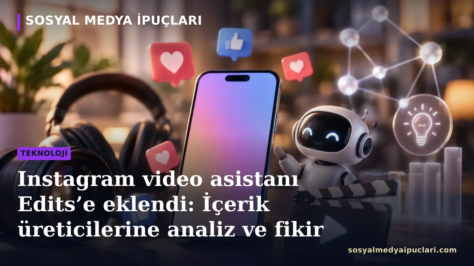 Instagram video asistanı ve Edits uygulamasının arayüzü